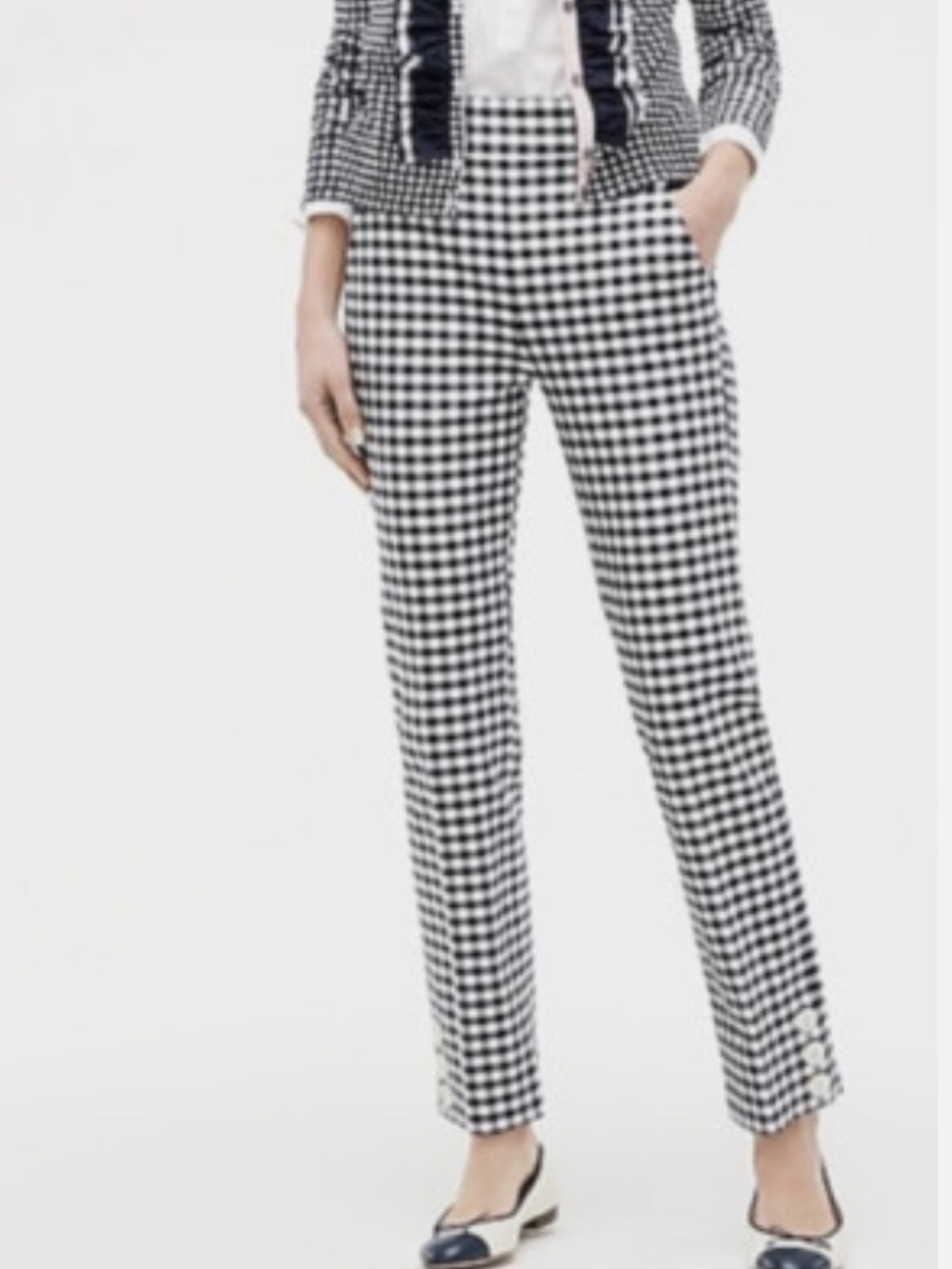 NWOT J Crew Remi Navy Gingham Pants Size 4
